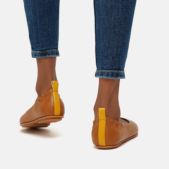 Fitflop Allegro Pop Tab Soft Leather Ballet Flats - FitFlop Online