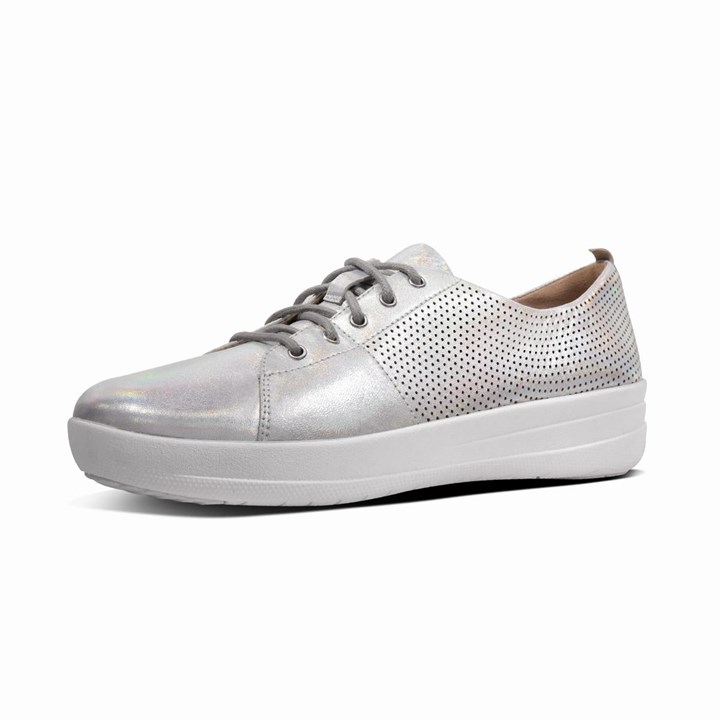 Fitflop F-Sporty Leather Scoop-Cut Perf Trainers - FitFlop Online