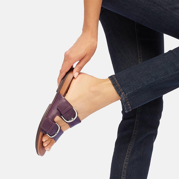 Fitflop Gracie Buckle Leather Slides - FitFlop Online