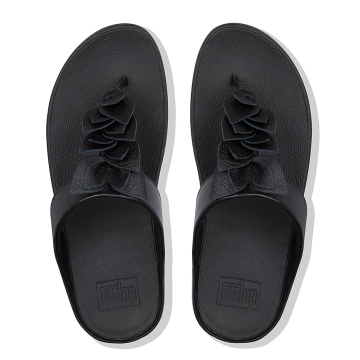 Fitflop Fino Leaf Leather Toe-Thongs Toe-Post Sandals - FitFlop Online