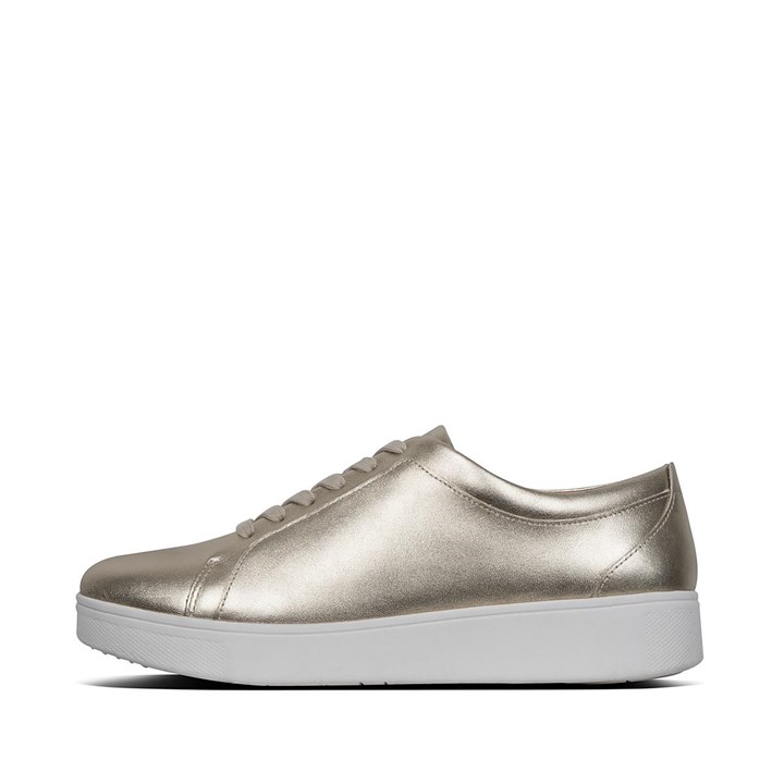 Fitflop Rally Metallic Leather Trainers - FitFlop Online