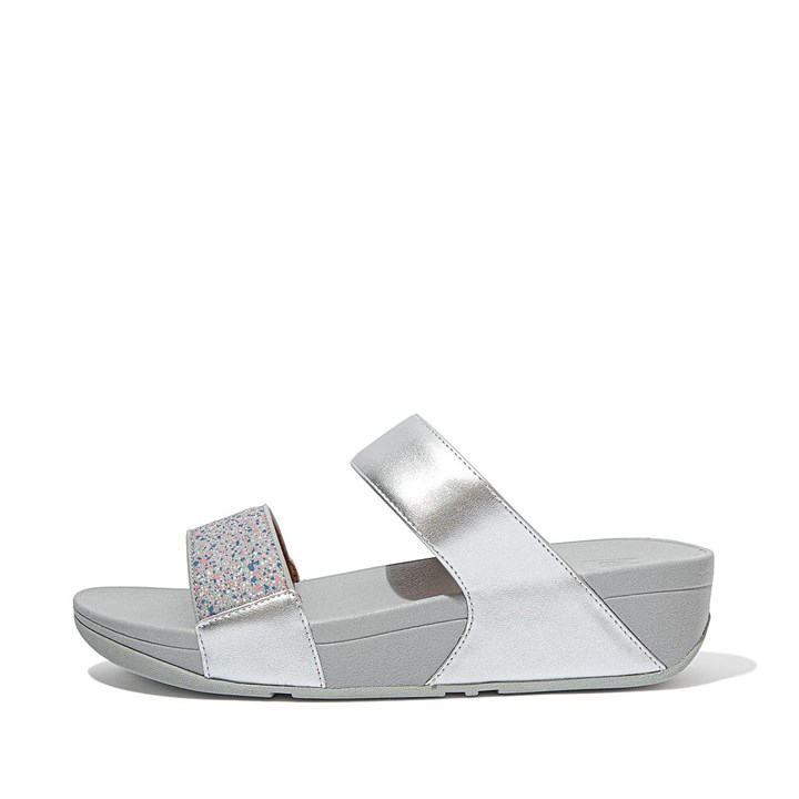 Fitflop Lulu Shimmer Splash Slides - FitFlop Online