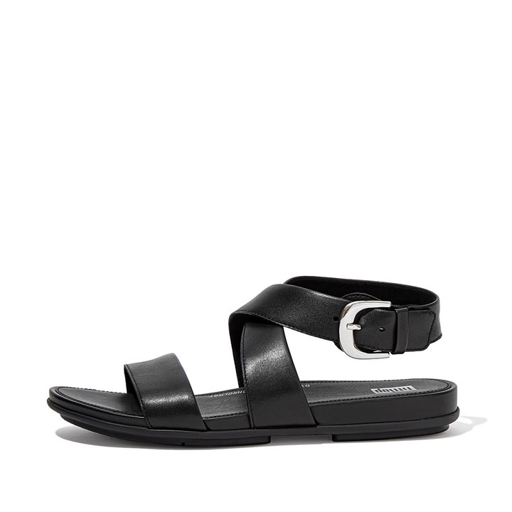 Fitflop Gracie Buckle Leather Ankle-Strap Back-Strap Sandals - FitFlop Online
