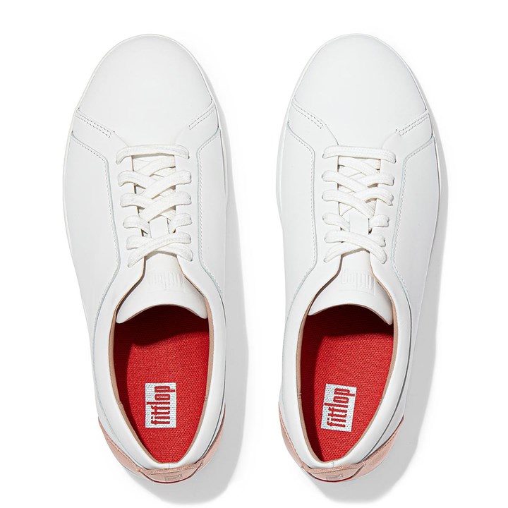 Fitflop Rally Metallic Backtab Leather Trainers - FitFlop Online
