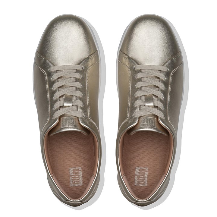 Fitflop Rally Metallic Leather Trainers - FitFlop Online