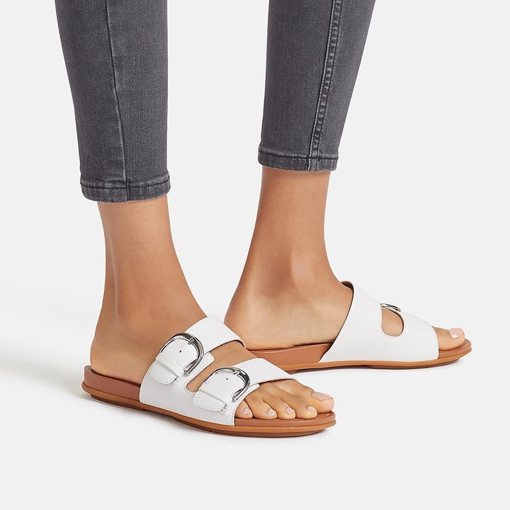 Fitflop Gracie Buckle Leather Slides - FitFlop Online