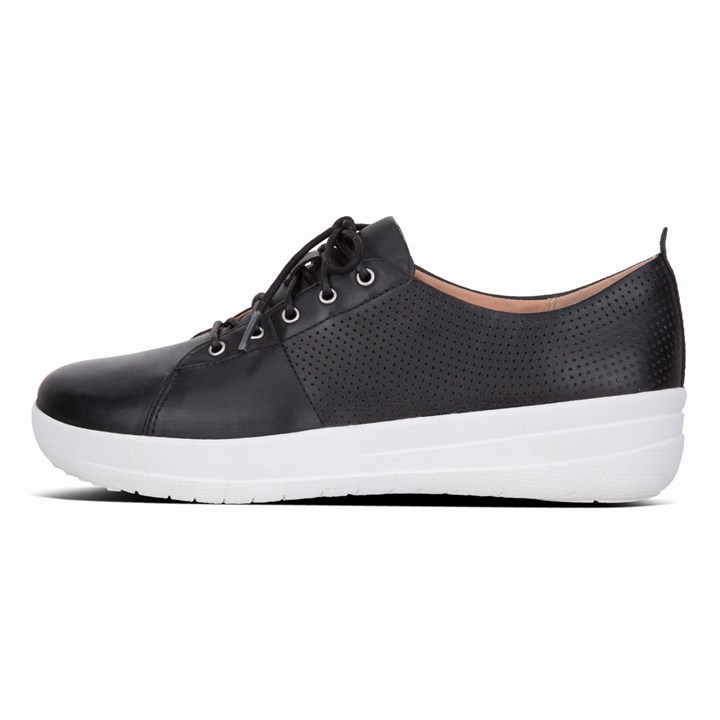 Fitflop F-Sporty Leather Scoop-Cut Perf Trainers - FitFlop Online