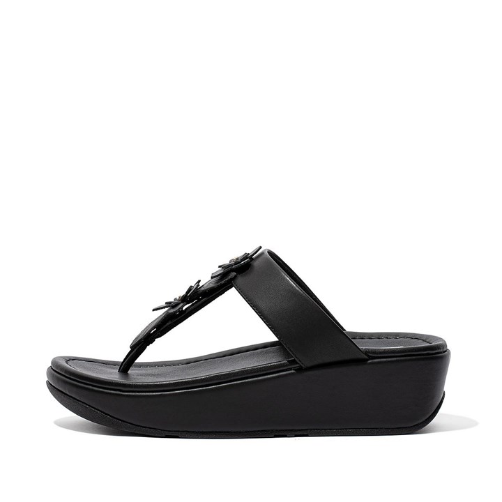 Fitflop Fino Floral Leather Toe-Post Sandals - FitFlop Online