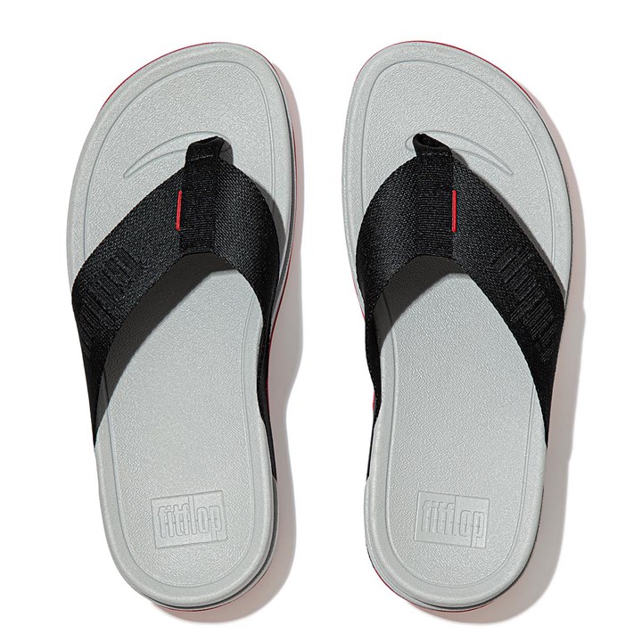 Fitflop Surfa Woven-Logo Toe-Post Sandals - FitFlop Online