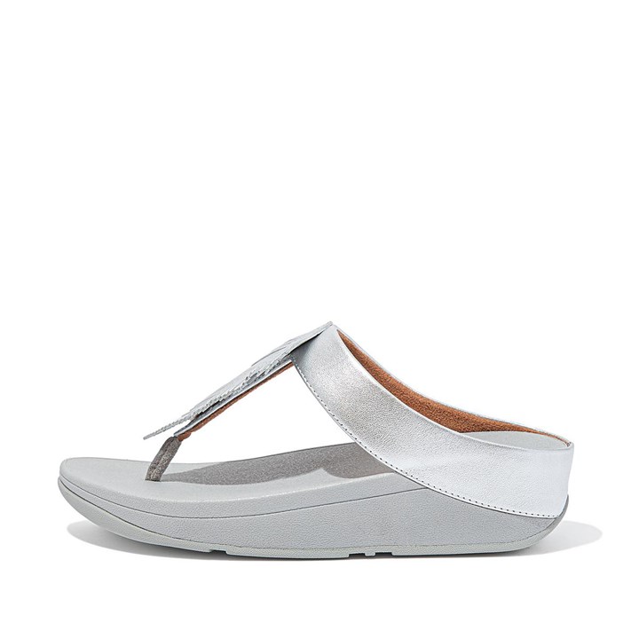 Fitflop Fino Feather Metallic Toe-Post Sandals - FitFlop Online