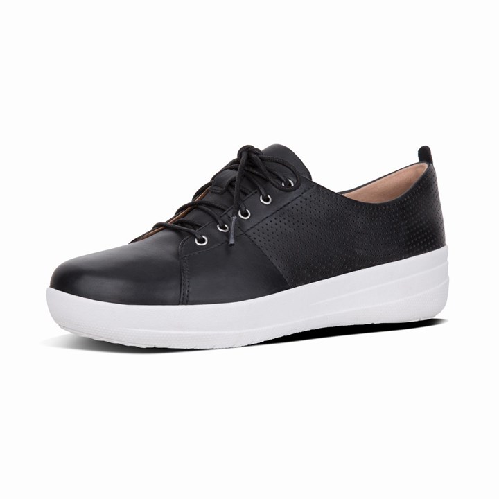 Fitflop F-Sporty Leather Scoop-Cut Perf Trainers - FitFlop Online