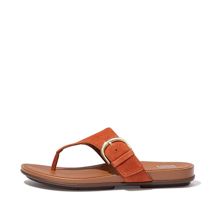 Fitflop Gracie Buckle Suede Toe-Post Sandals - FitFlop Online