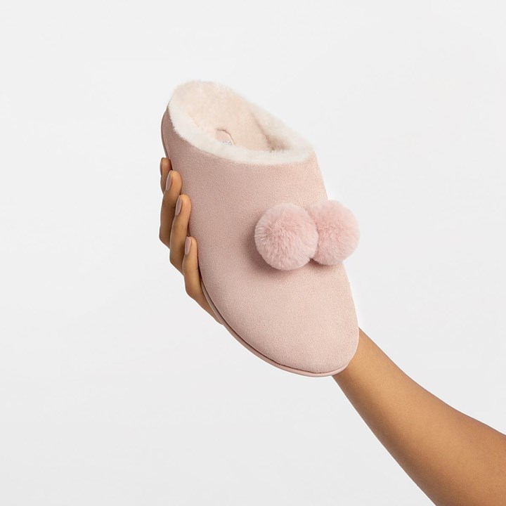 Fitflop Chrissie Pom-Pom Shearling Slippers - FitFlop Online
