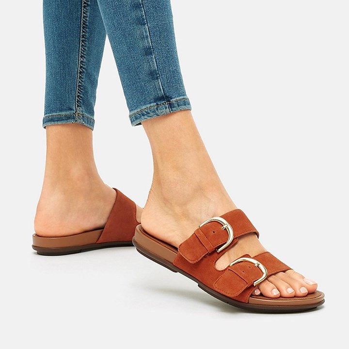 Fitflop Gracie Buckle Suede Slides - FitFlop Online