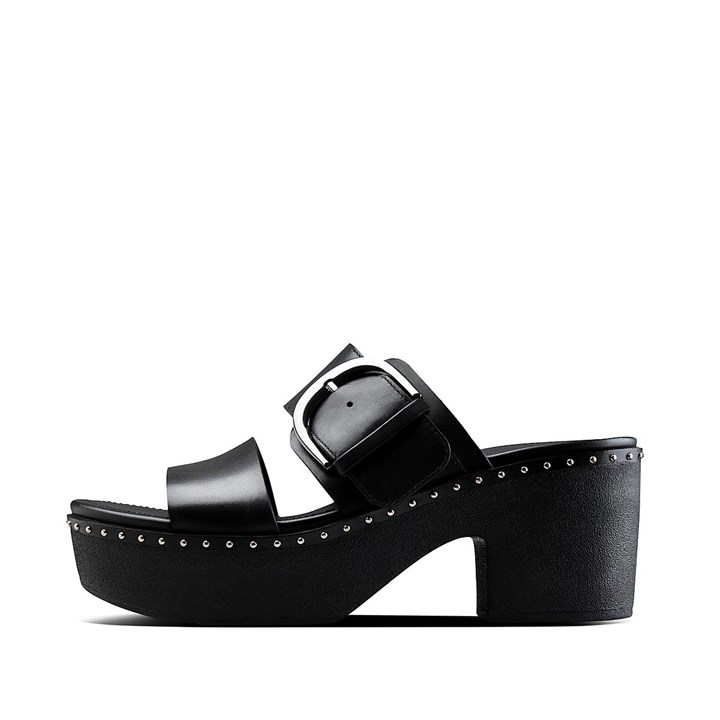 Fitflop Pilar Leather Slide Platforms Mules & Clogs - FitFlop Online