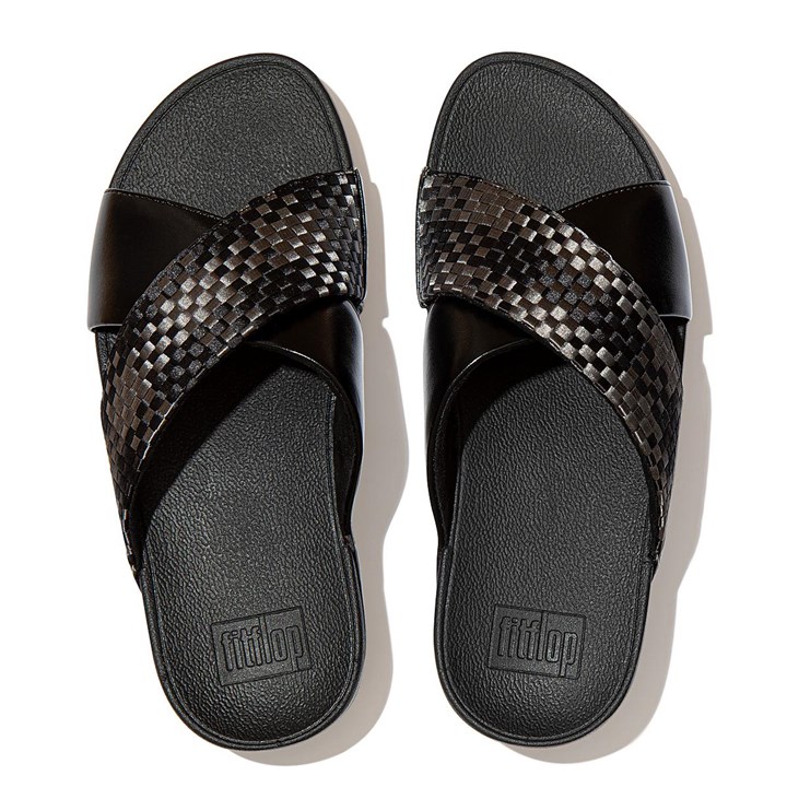 Fitflop Lulu Silky Weave Cross Slides - FitFlop Online