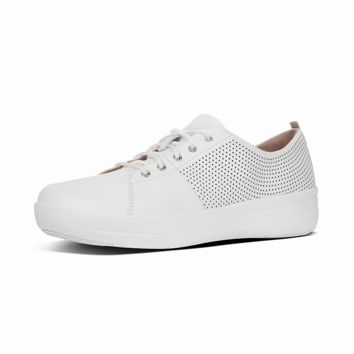 Fitflop F-Sporty Leather Scoop-Cut Perf Trainers - FitFlop Online