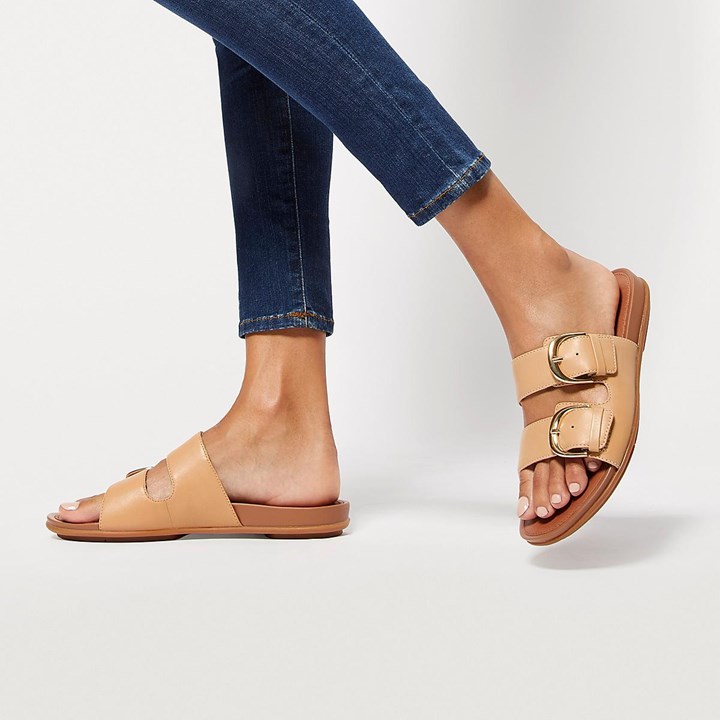 Fitflop Gracie Buckle Leather Slides - FitFlop Online