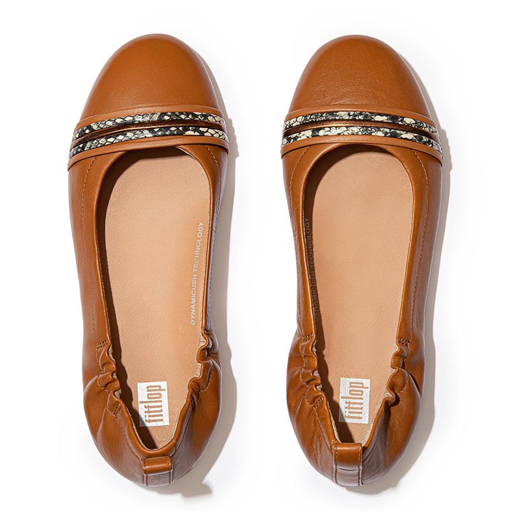 Fitflop Allegro Snake Bangle Leather Ballet Flats - FitFlop Online