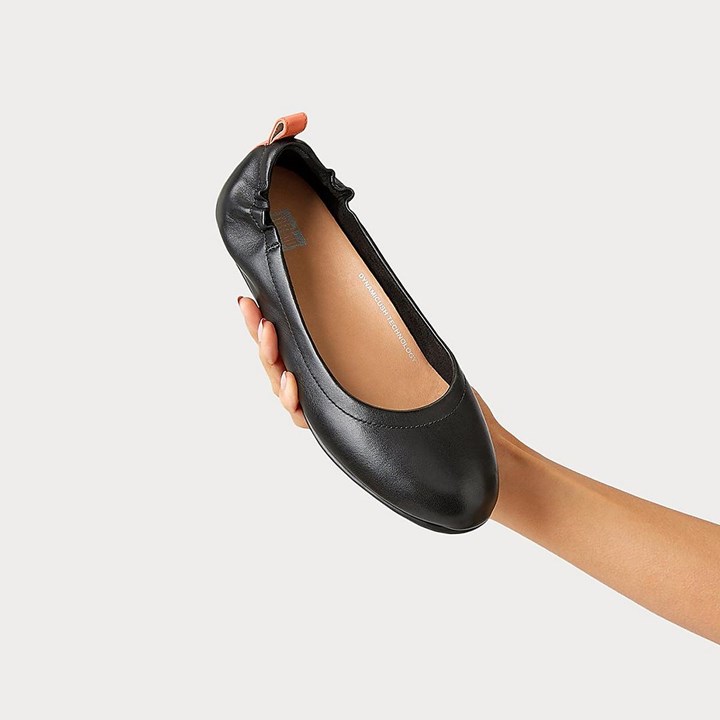 Fitflop Allegro Pop Tab Soft Leather Ballet Flats - FitFlop Online