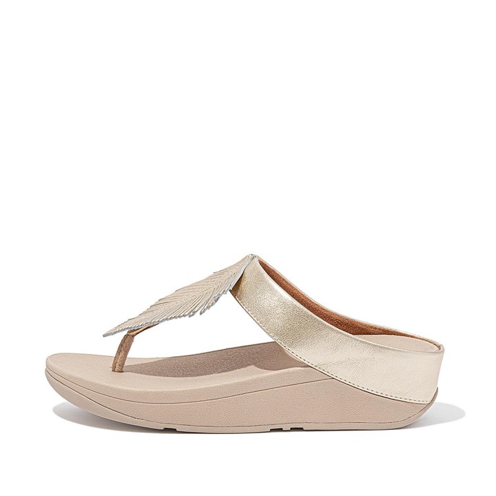 Fitflop Fino Feather Metallic Toe-Post Sandals - FitFlop Online