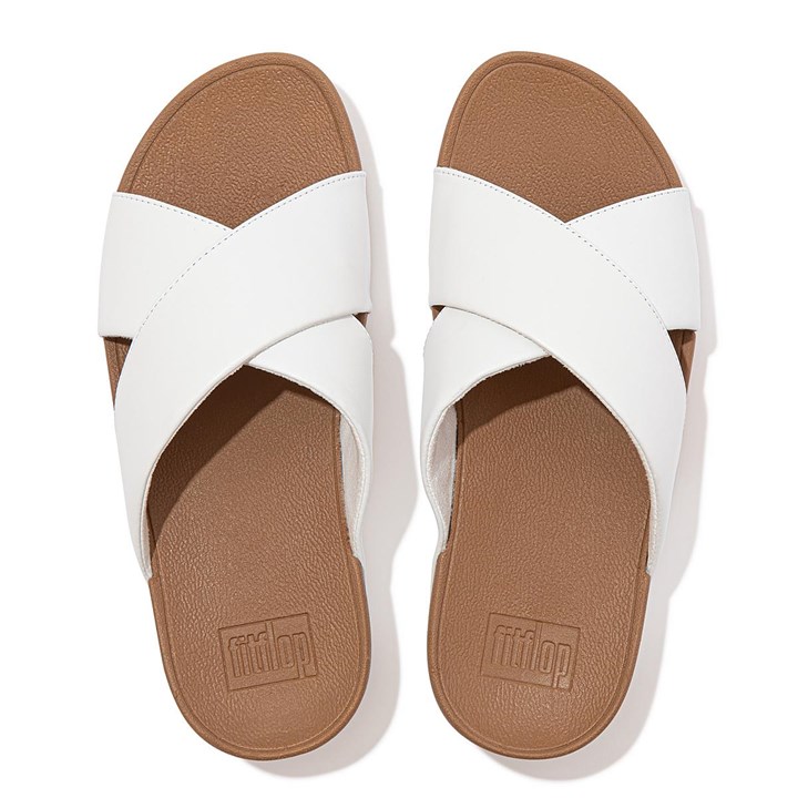 Fitflop Lulu Leather Cross Slides - FitFlop Online