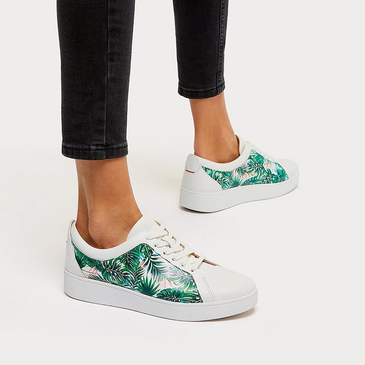 Fitflop Rally Jungle Print Leather Trainers - FitFlop Online