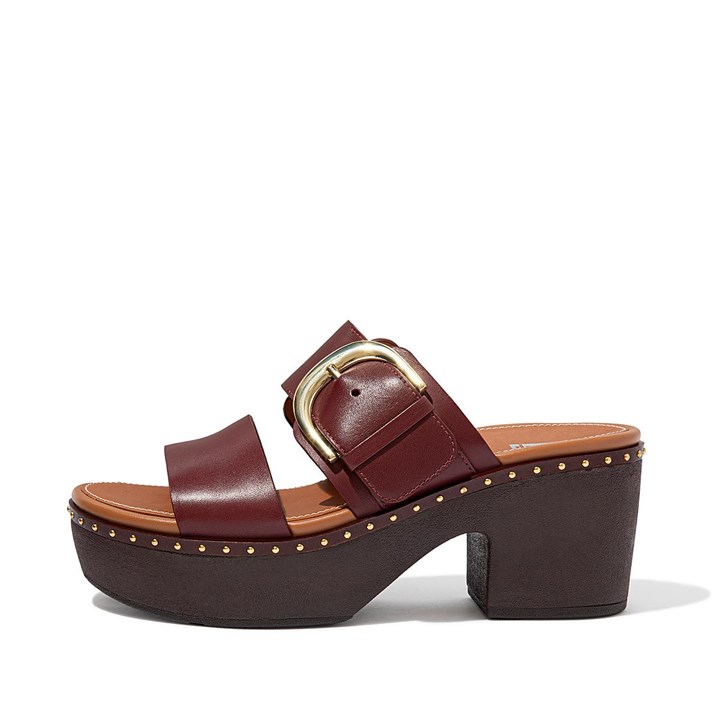 Fitflop Pilar Leather Slide Platforms Platform Sandals - FitFlop Online