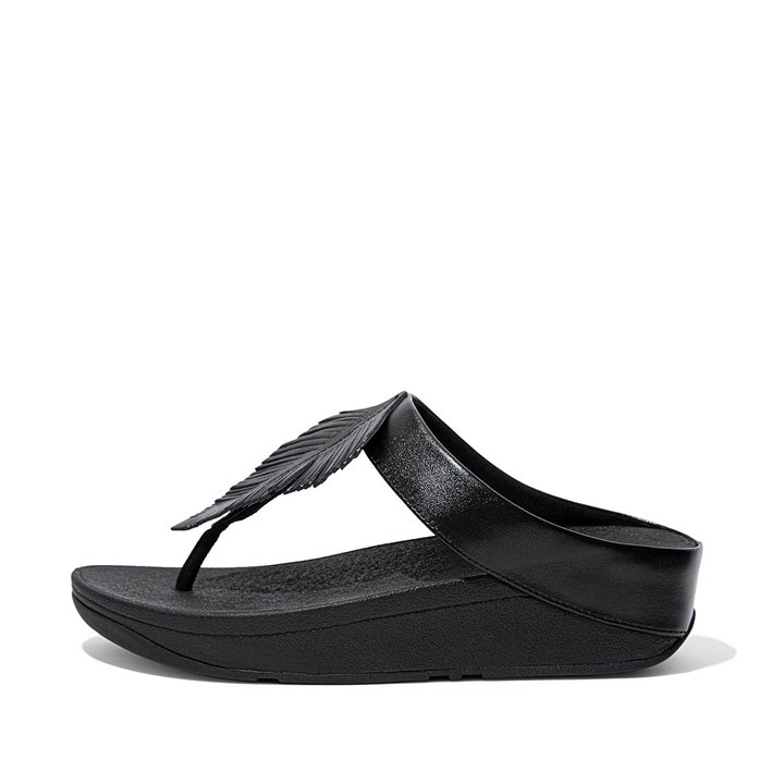 Fitflop Fino Feather Metallic Toe-Post Sandals - FitFlop Online