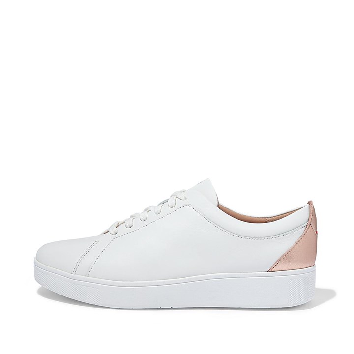 Fitflop Rally Metallic Backtab Leather Trainers - FitFlop Online