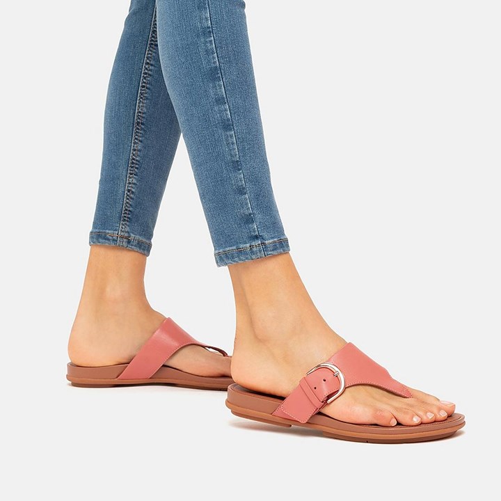 Fitflop Gracie Buckle Leather Toe-Post Sandals - FitFlop Online