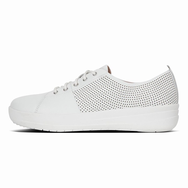 Fitflop F-Sporty Leather Scoop-Cut Perf Trainers - FitFlop Online
