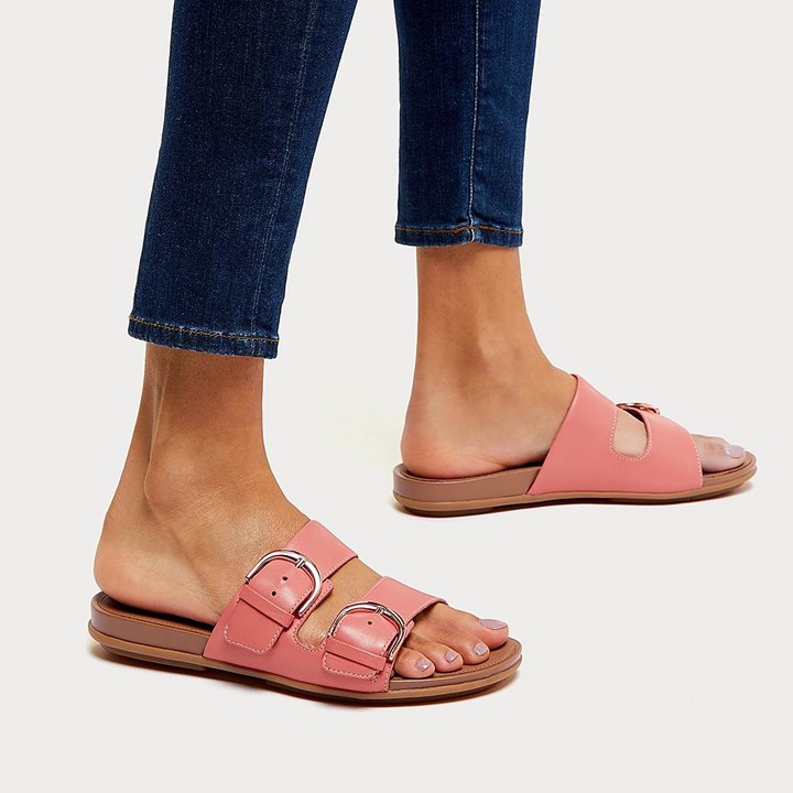 Fitflop Gracie Buckle Leather Slides - FitFlop Online