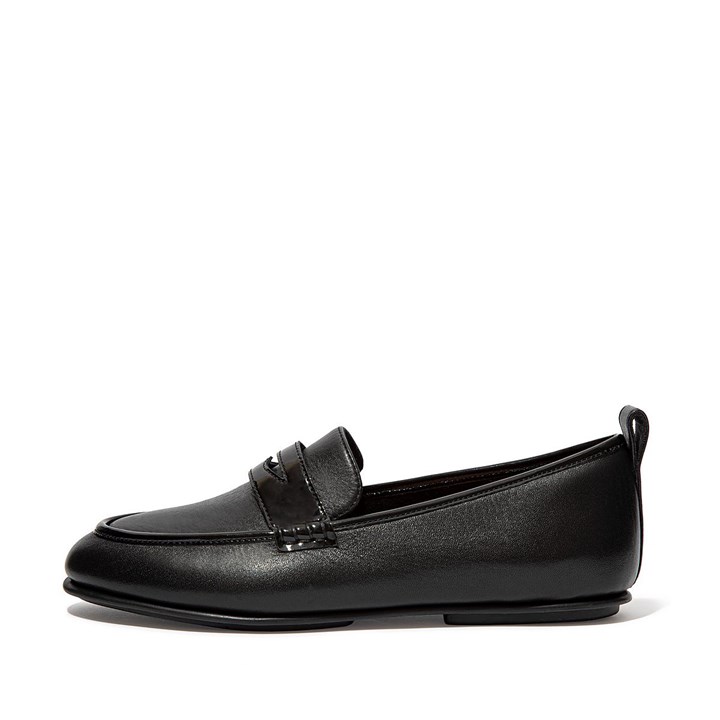 Fitflop Lena Leather Penny Flat Shoes - FitFlop Online