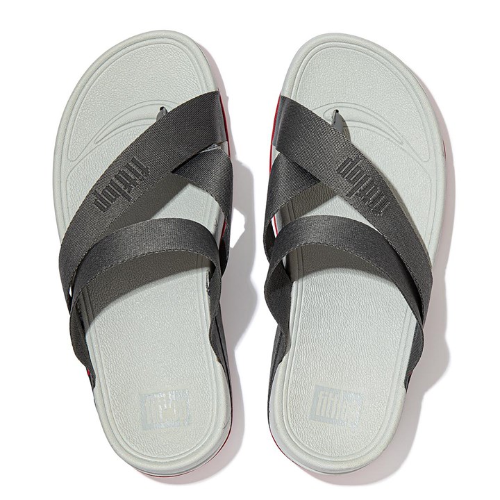 Fitflop Sling Woven-Logo Toe-Post Sandals - FitFlop Online