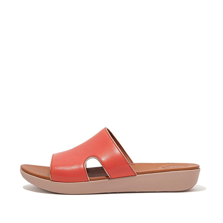 Fitflop H-Bar Pop Binding Leather Slides - FitFlop Online