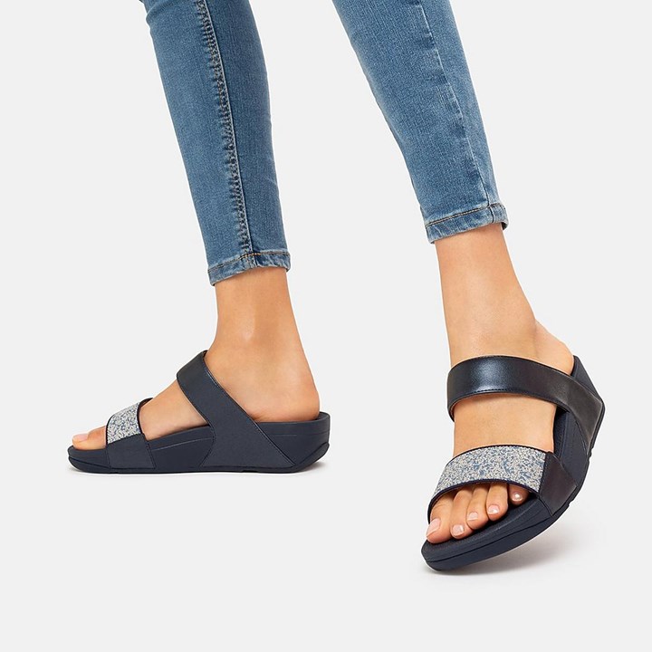 Fitflop Lulu Shimmer Splash Slides - FitFlop Online