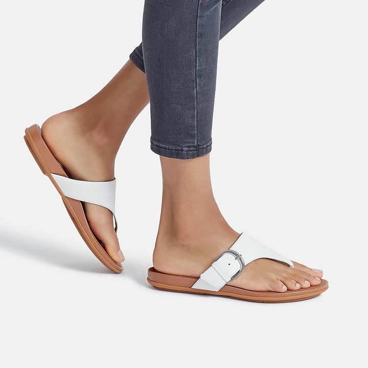 Fitflop Gracie Buckle Leather Toe-Post Sandals - FitFlop Online
