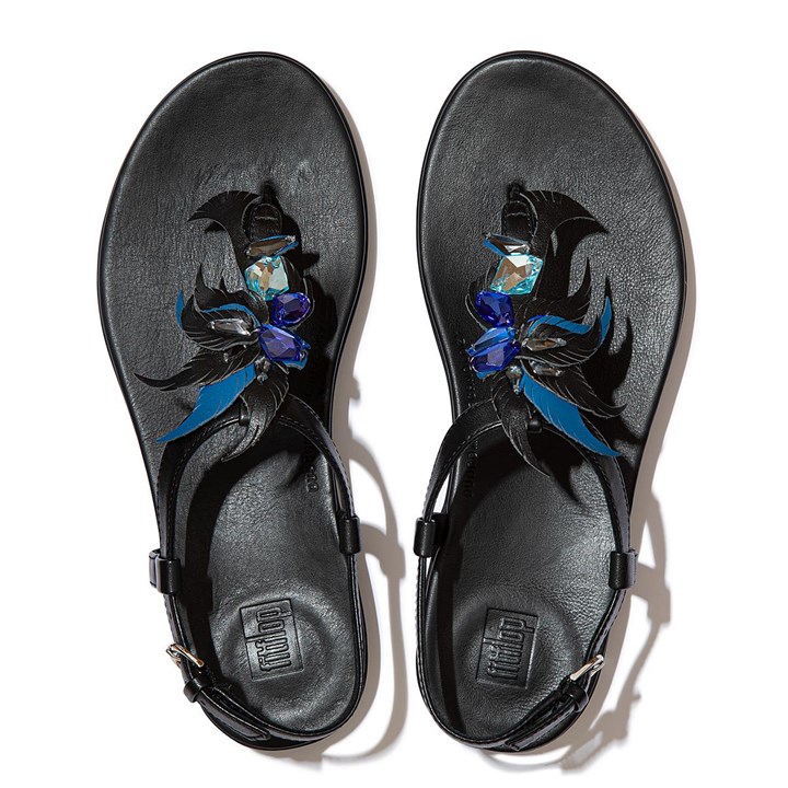 Fitflop Tia Jewel Feather Leather Back-Strap Sandals - FitFlop Online