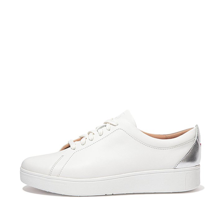 Fitflop Rally Metallic Backtab Leather Trainers - FitFlop Online