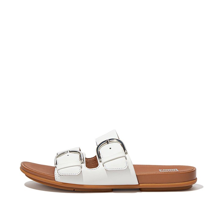 Fitflop Gracie Buckle Leather Slides - FitFlop Online