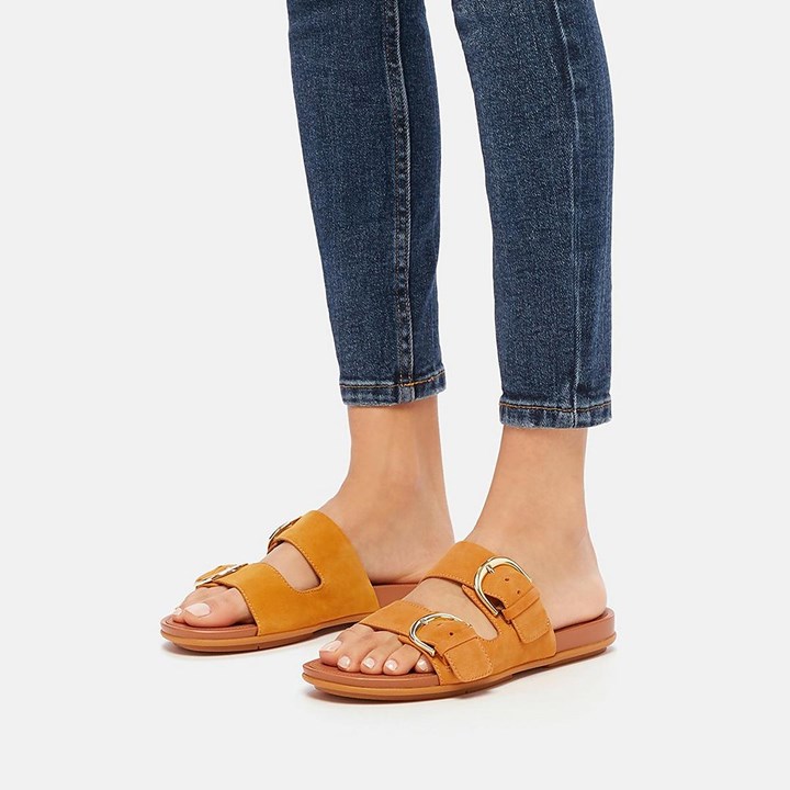 Fitflop Gracie Buckle Suede Slides - FitFlop Online