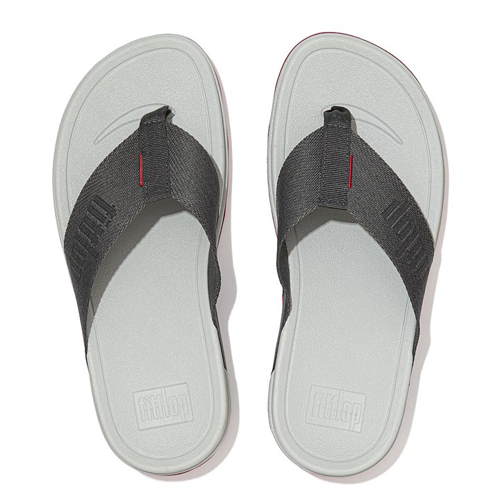 Fitflop Surfa Woven-Logo Toe-Post Sandals - FitFlop Online