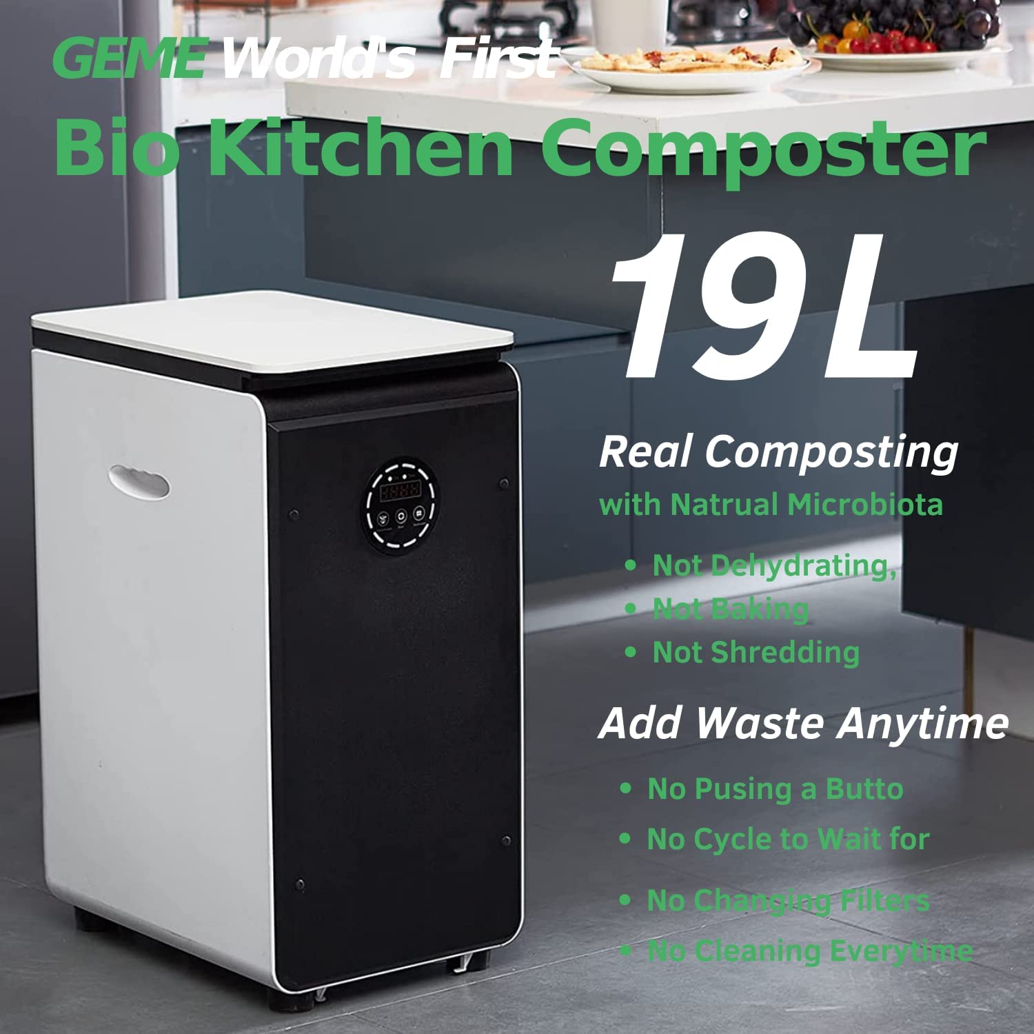 GEME | World's First Bio Smart Electric Composter Kitchen, Turn Food ...