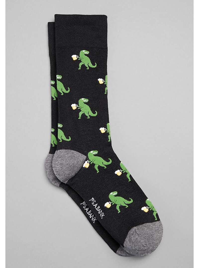 Jos. A. Bank Dinosaur & Beer Dress Socks - King Size#8Y3M