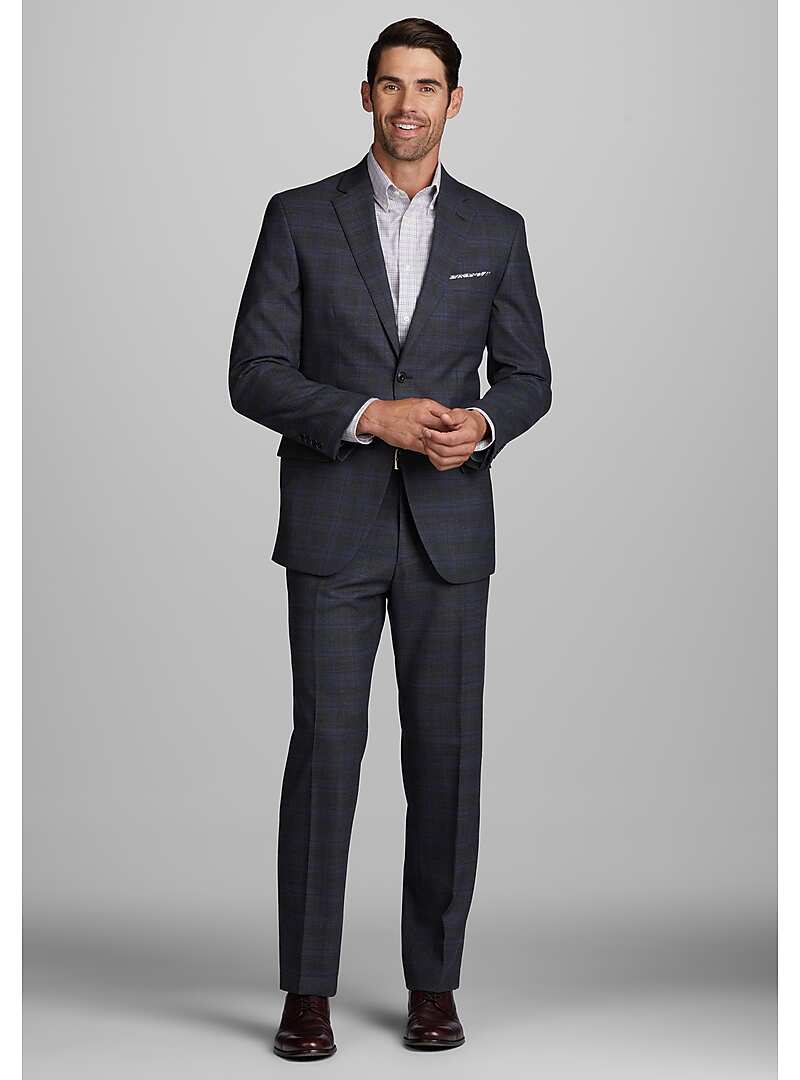 1905 Collection Tailored Fit Plaid Suit#3X6Y