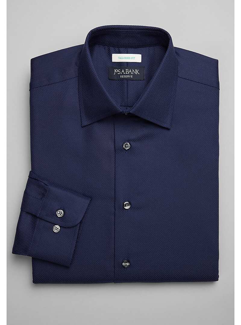 Reserve Collection Tailored Fit Spread Collar Textured Formal Dress