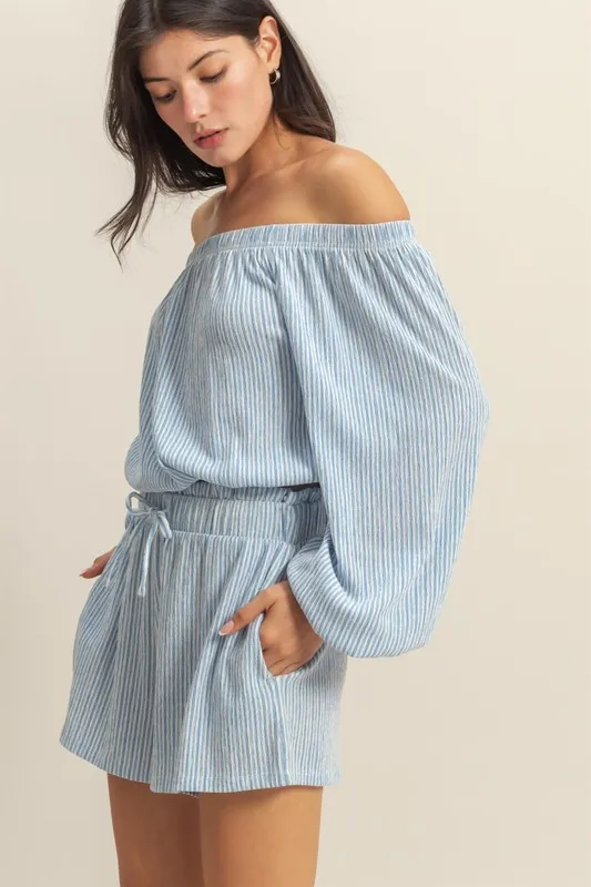 HYFVE Off Shoulder Top and Shorts Set