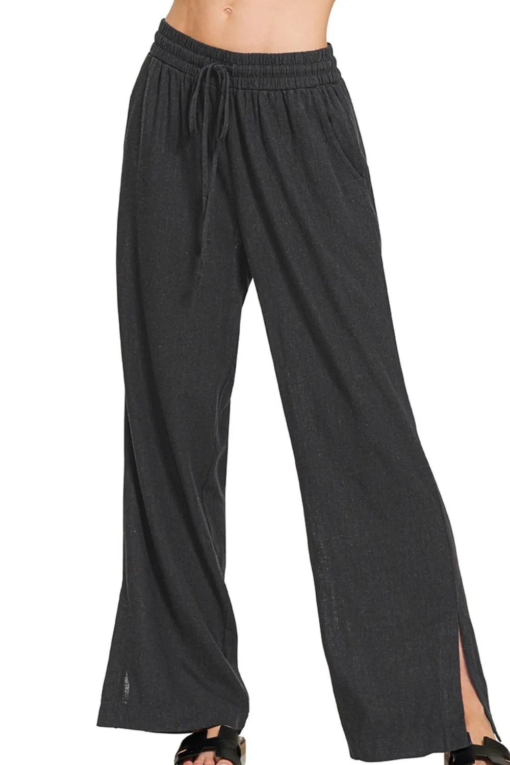 Zenana Linen Drawstring Pants