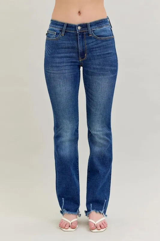 Judy Blue Full Size Mid-rise Non-distressed Hem Bootcut Jeans Plus Size